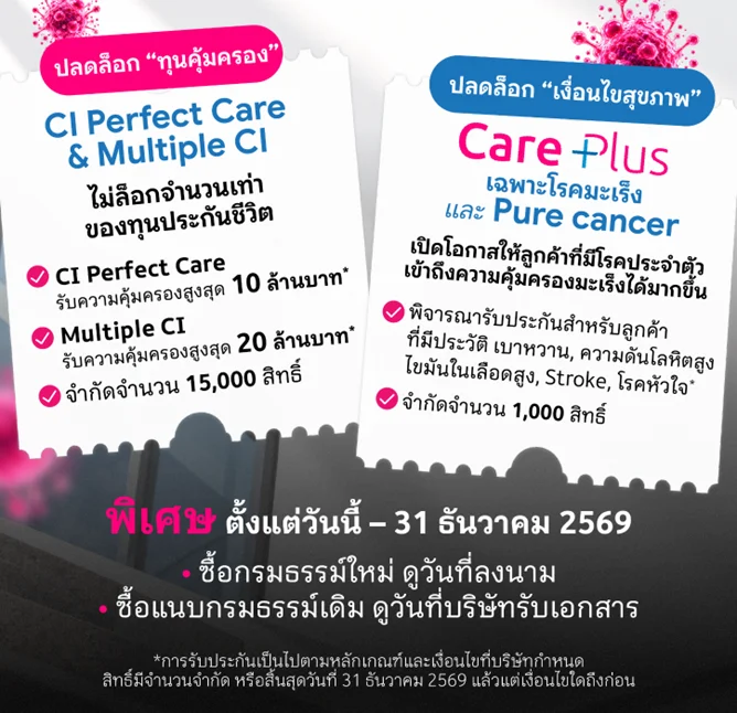 ข่าวดีสำหรับลูกค้า MTL ปลดล็อกความคุ้มครองโรคร้ายแรง